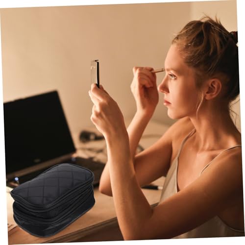VALICLUD wasserdichte Kosmetiktasche Damen Nylon Großes Fassungsvermögen Doppelter Schminkbeutel mit Fächern Reise Make up Organizer Leicht und Praktisch für Alltag und Urlaub von VALICLUD