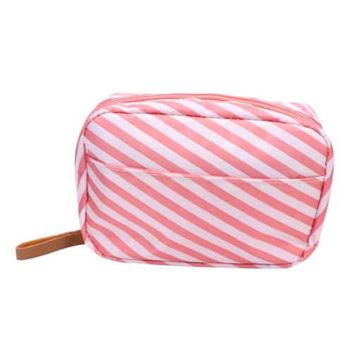 VALICLUD wasserdichte Kosmetiktasche Große Multifunktionale Make Up Tasche mit Reißverschluss Tragbar für Reisen Business Camping Langlebiges Material Gestreift Praktischer Organizer von VALICLUD