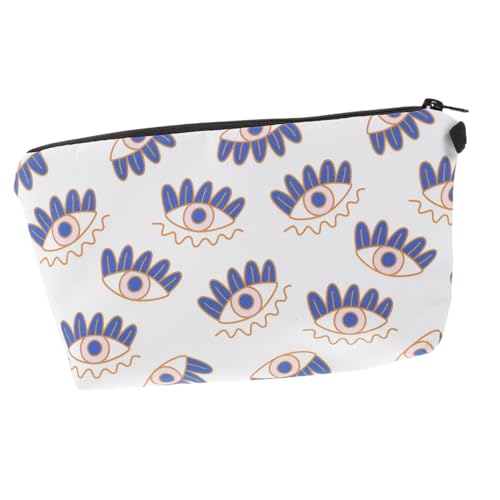 VALICLUD wasserdichte Kosmetiktasche mit Evil Eye Muster Kleine Reise Make up Tasche mit Reißverschluss Organizer für Damen Tragbarer Kulturbeutel für Alltag Business und Freizeit von VALICLUD