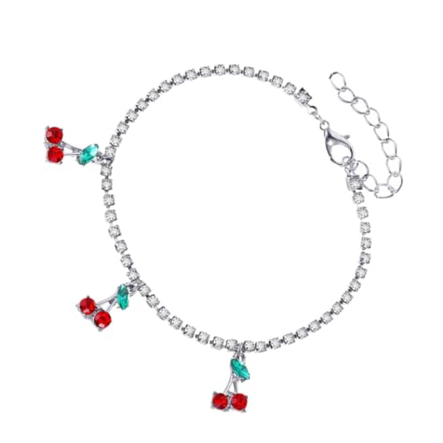 VALICLUD wasserdichte Kreative Obst fußkette für Damen Zarte Obst Anklet mit Funkelndem Anhänger Modischer Schmuck für Strand und Alltag Verstellbar und Leicht zu Tragen von VALICLUD