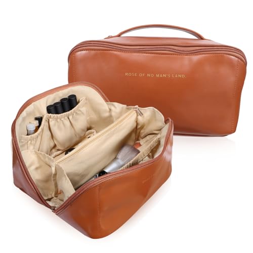 VALICLUD wasserdichte PU Kosmetiktasche Großes Fassungsvermögen Tragbarer Kulturbeutel für Reisen mit Praktischem Griff und Langlebigem Material für Toilettenartikel und Make Up Organizer von VALICLUD