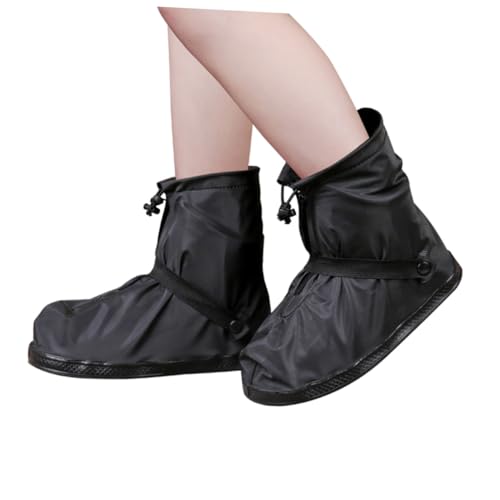 VALICLUD wasserdichte rutschfeste Verstärkte Überschuhe S Strapazierfähige Dicke Regenschutz Schuhüberzieher für Damen und Herren Outdoor Schmutzabweisende Wetterfeste Schuhschutzüberzüge von VALICLUD
