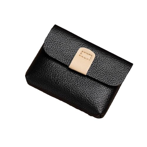 VALINK Damen PU Leder Mini Coin Pouch, Kleine Münzbörse Schnappverschluss, Münzbörse Kreditkartenetui Mini Wallet Coin Pouch, Schwarz von Valink