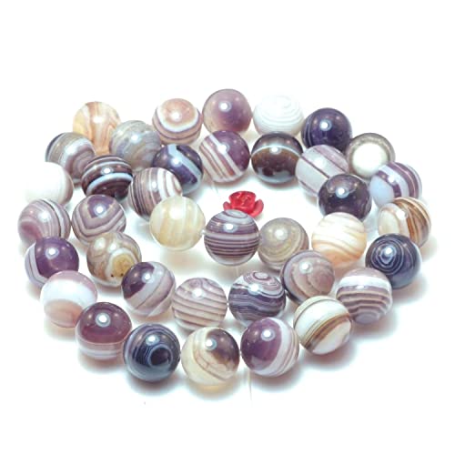 Exquisite handgefertigte Perlen, neues Armband aus handverlesenen gestreiften Lavendel-Achat-Perlen, Halskette aus DIY-Material, lila Mädchenarmband (Stil: 6 mm, 62 Stück) von VALISS