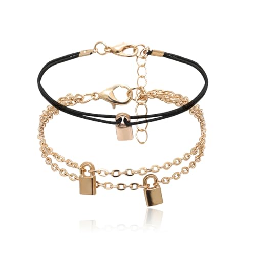 VALKEM Accessoires für Damen und Herren Schmuck einfacher Anhänger handgemachter Handschmuck Damen Vintage kreative Schlosskette gemischt und passen Armband Hochzeitstag Weihnachtsgeburtstagsgeschenk von VALKEM