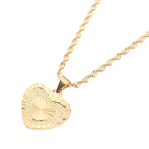 VALKEM Trendige Herzanhänger Halskette Romantischer Schmuck Gold Farbe Hochzeitsgeschenk Freundin Ehefrau Schmuck Geschenke Hochzeitstag, Valentinstag, Weihnachten Geburtstagsgeschenk von VALKEM