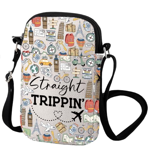 Straight Trippin' Crossbody Bag Tripping Vacation Gift Fly Safe Gift Traveler Bag Adventure Enthusiasts Explorer Bag, Straight Trippin von VAMSII