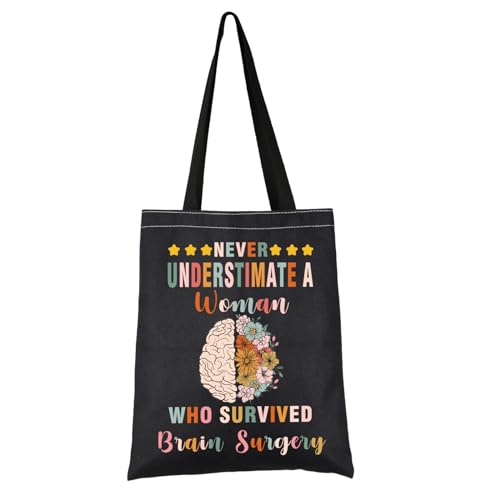 VAMSII Brain Cancer Awareness Gift A Women Who Survived Brain Surgery Tote Bag Brain Cancer Warrior Handbag Brain Injury Gift, Who Survived Brain Surgery T von VAMSII