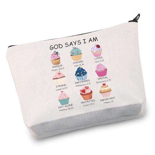 VAMSII Christian Baker Geschenktasche mit Aufschrift "God Says I Am Baking Cupcake-Liebhaber", für Cupcakes, Jesus, Backliebhaber, Frauen, Cupcake-Tasche, Modern von VAMSII