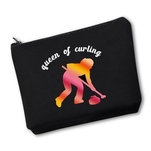 VAMSII Curling Makeup Bag Curling Player Gift for Team Queen of Curling Women Cosmetic Pouch Winter Sport Curling Lovers Gifts, Beutel-BL, medium, Neu von VAMSII