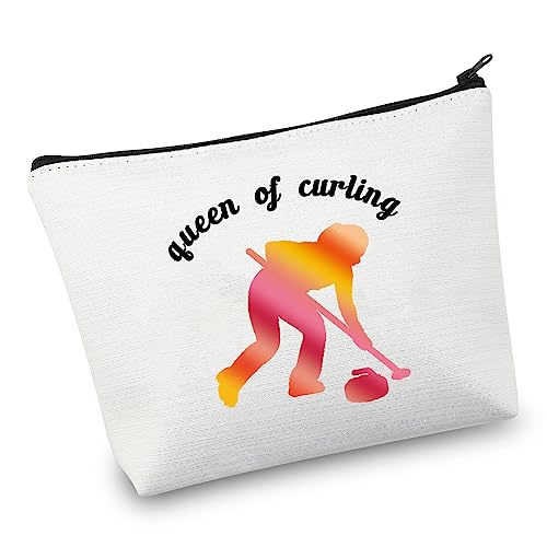 VAMSII Curling Makeup Bag Curling Player Gift for Team Queen of Curling Women Cosmetic Pouch Winter Sport Curling Lovers Gifts, Make-up-Tasche, medium von VAMSII