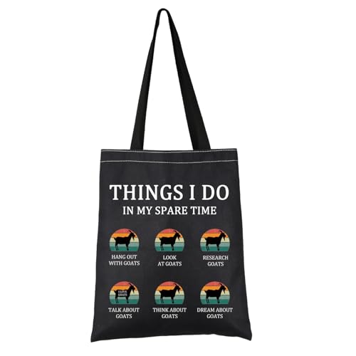 VAMSII Goat Lover Gift Things I Do In My Spare Time Goats Tote Bag Who Love Goat Handbag Goat Owner Merch, In My Spare Time Goats T von VAMSII