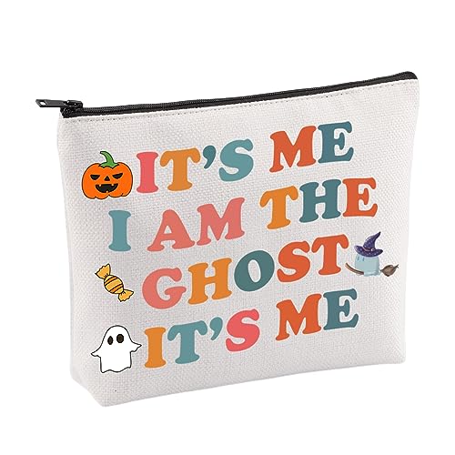 VAMSII Lustige Geister-Make-up-Tasche, Halloween-Geister-Geschenke, Halloween-inspiriertes Geschenk, Frauen, It's Me I'm The Ghost, It's Me, Reißverschlusstasche, Beige von VAMSII