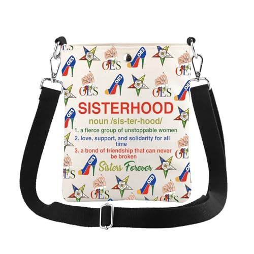 VAMSII Order of The E Star Gift Sorority 1874 Damen Crossbody-Tasche Freimaurer-Geschenk Schwarz Geschichte Tag Geschenke Freimaurer Lodge Geschenk, Sistar Pouch von VAMSII