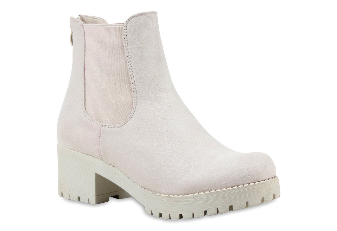 VAN HILL 79970 Chelseaboots Damen Chelsea Boots Blockabsatz Plateau Stiefeletten Leder-Optik von VAN HILL