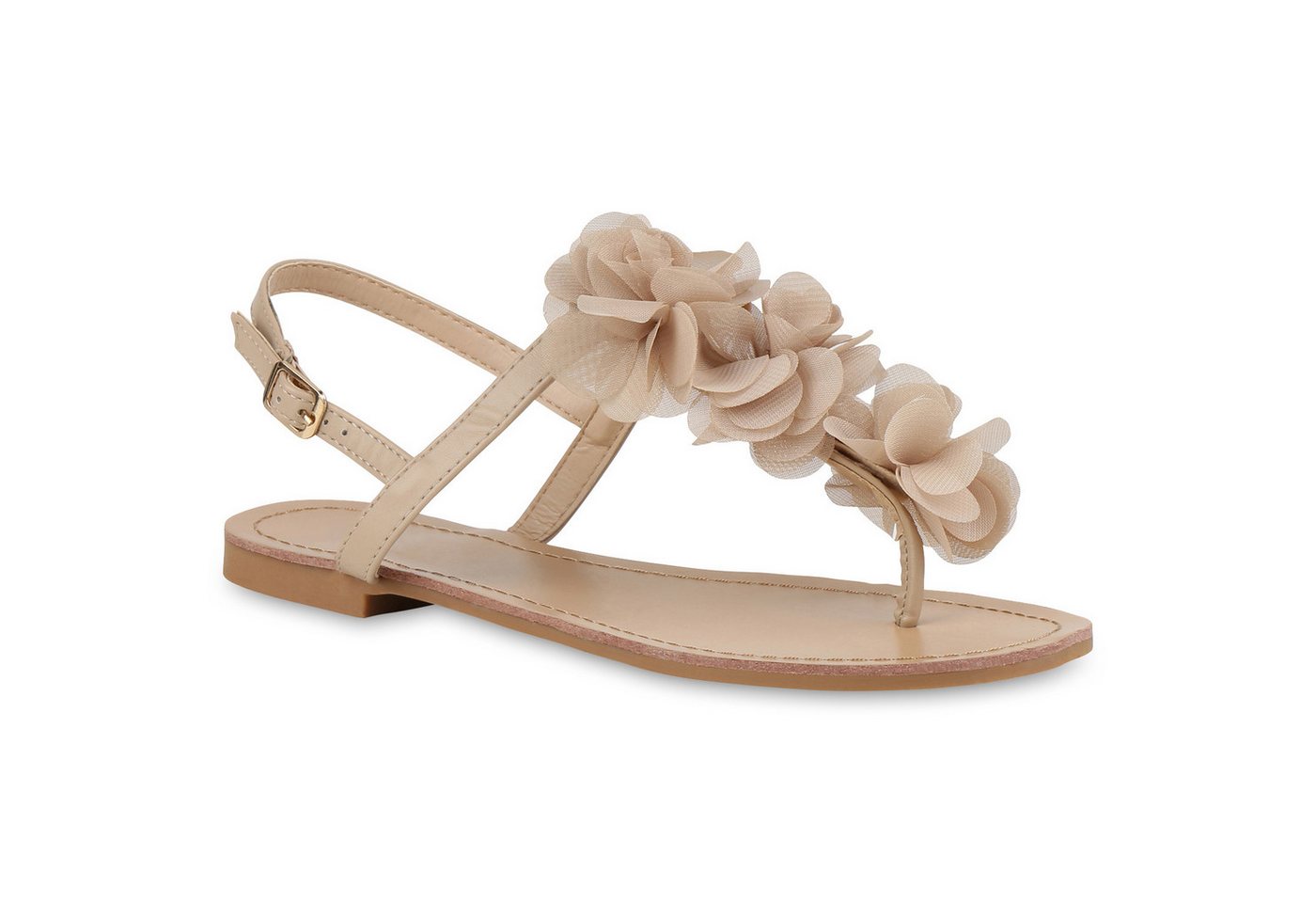 VAN HILL 810035 Zehentrenner Modische Damen Sandalen Blumen Zehentrenner Sommer von VAN HILL