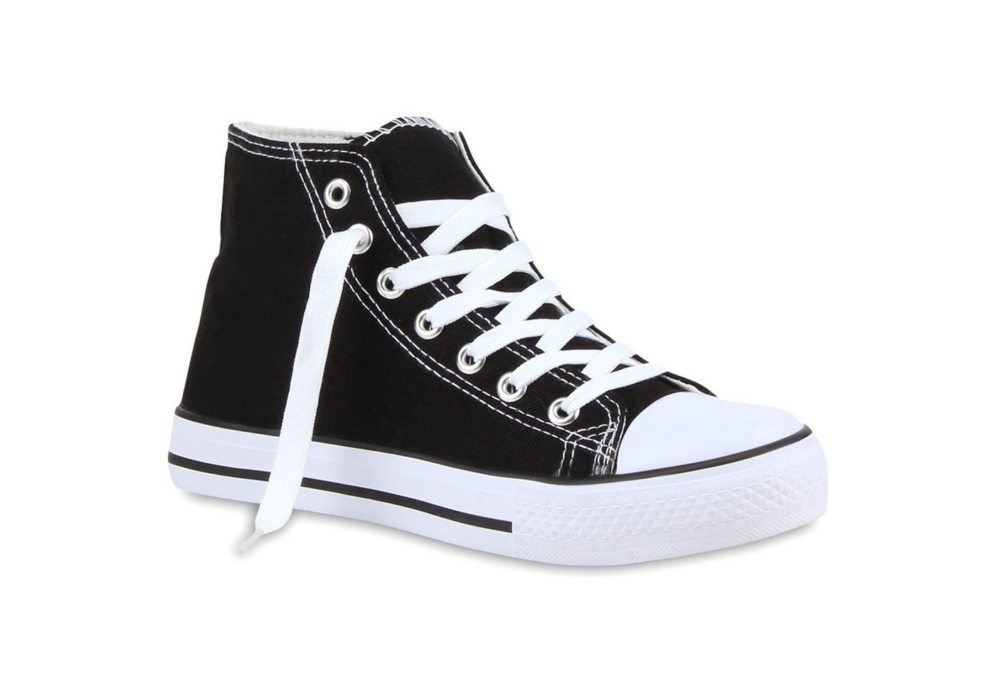 VAN HILL 811070 Sneaker Freizeit Damen Sneakers High Viele Farben & Größen Canvas Schuh von VAN HILL