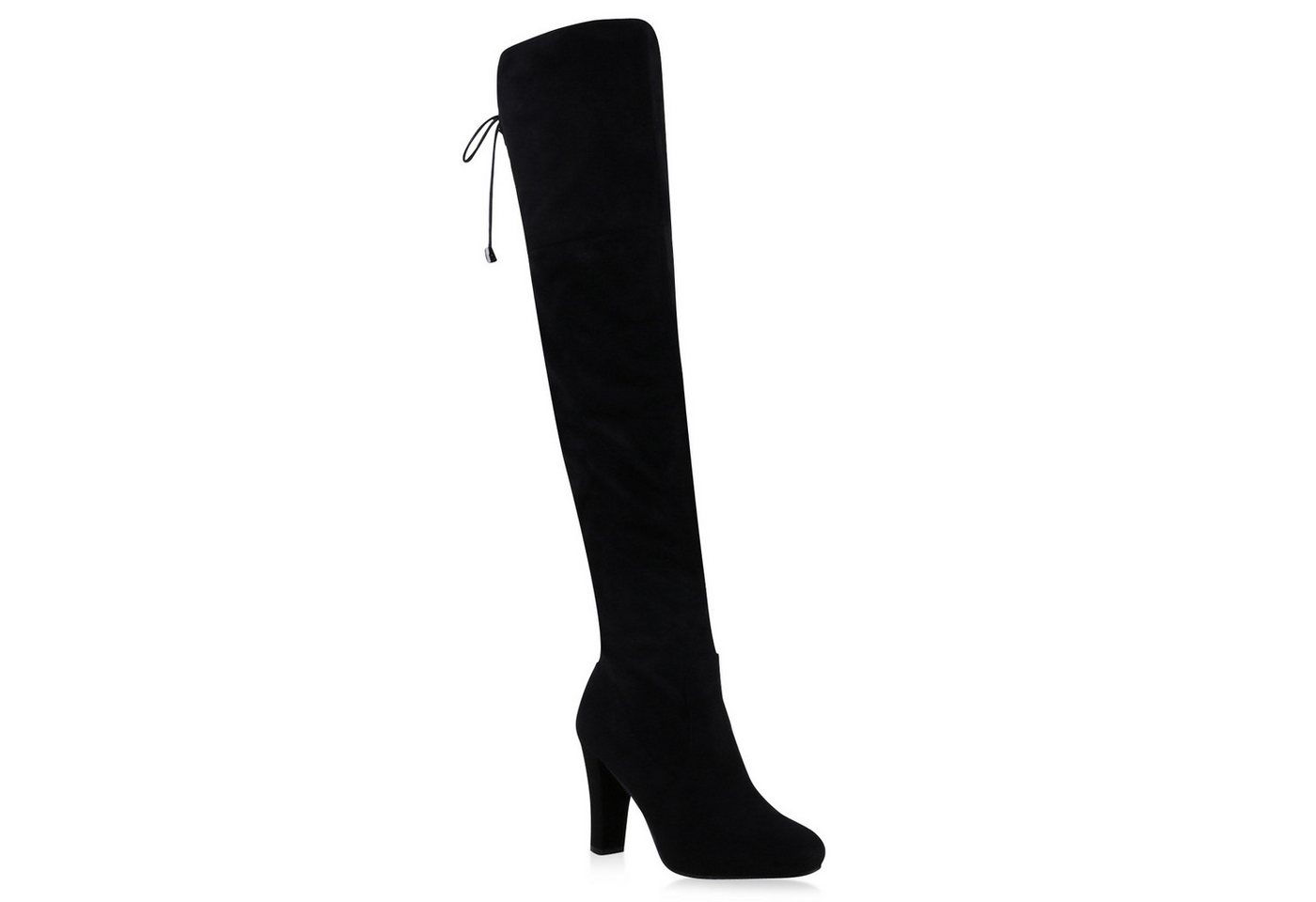 VAN HILL 811288 Overkneestiefel Modische Damen Stiefel Overknees Schleifen Perlen Absatz von VAN HILL