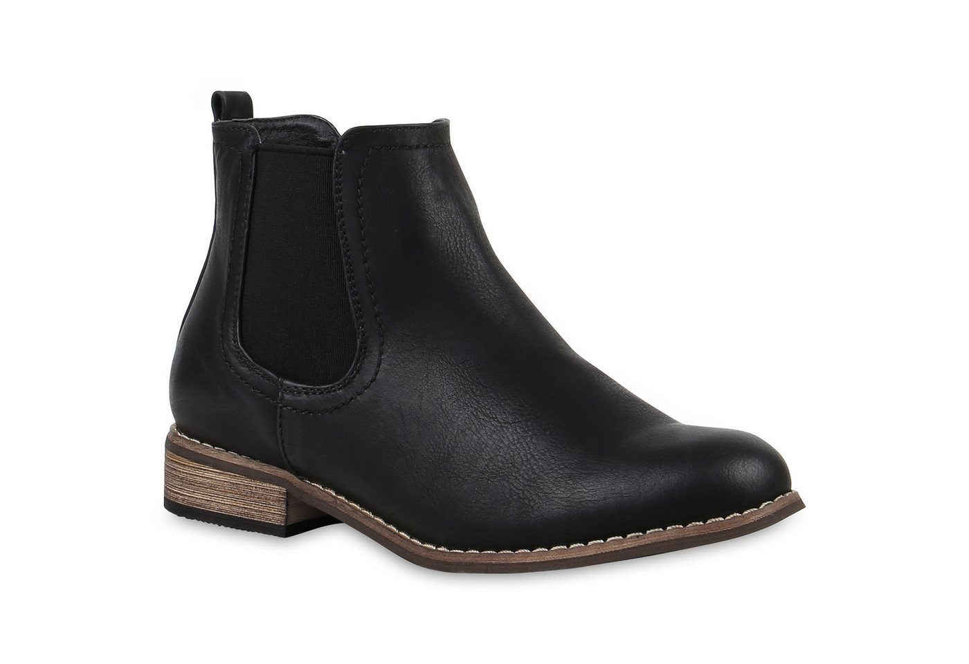 VAN HILL 811822 Chelseaboots Gefütterte Damen Chelsea Boots Leder-Optik Stiefeletten von VAN HILL