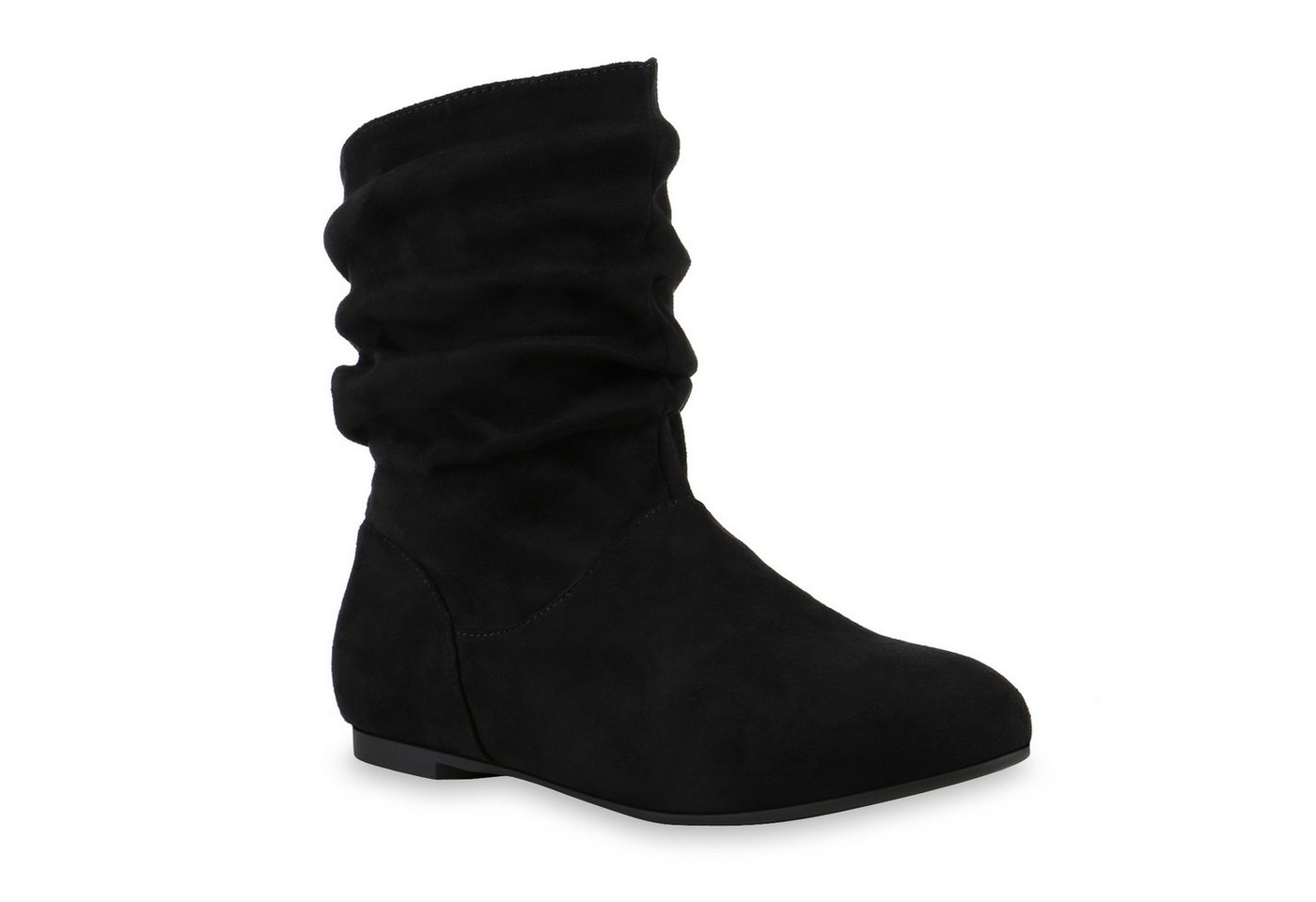 VAN HILL 812201 Schlupfboots Damen Schlupfstiefel Leder-Optik Stiefeletten Bequeme von VAN HILL