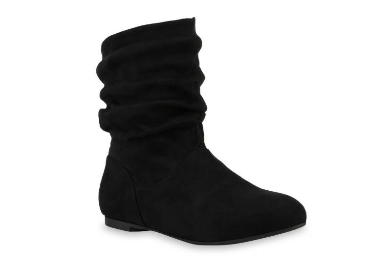 VAN HILL 812201 Schlupfboots Damen Schlupfstiefel Leder-Optik Stiefeletten Bequeme von VAN HILL