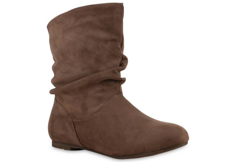 VAN HILL 812201 Schlupfboots Damen Schlupfstiefel Leder-Optik Stiefeletten Bequeme von VAN HILL