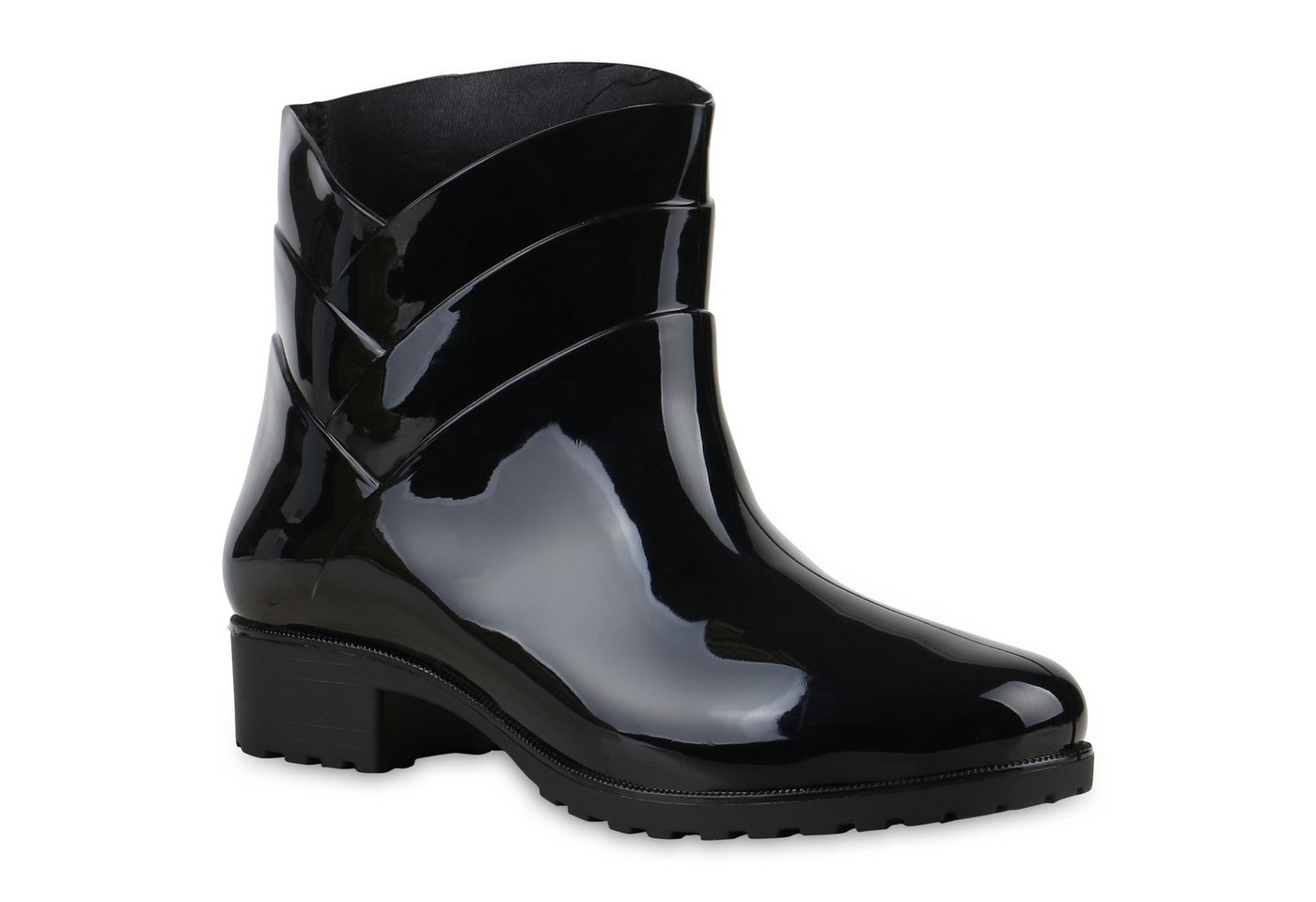 VAN HILL 812771 Gummistiefelette Damen Gummistiefel Profil Sohle Stiefel Regen von VAN HILL