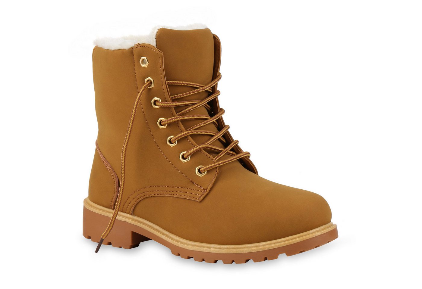 VAN HILL 812923 Stiefelette Warm Gefütterte Worker Boots Damen Outdoor Stiefeletten Robust 814346 von VAN HILL