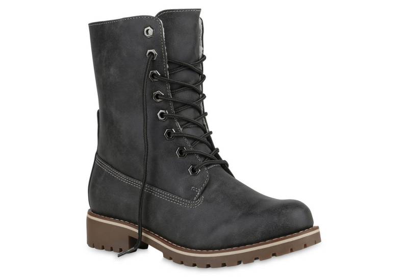 VAN HILL 813135 Schnürstiefelette Schnürstiefeletten Damen Warm Gefütterte Stiefeletten Stiefel von VAN HILL