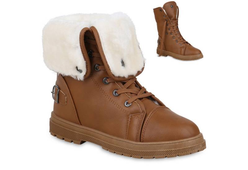 VAN HILL 813745 Stiefelette Warm Gefütterte Damen Stiefeletten Worker Boots Outdoor von VAN HILL