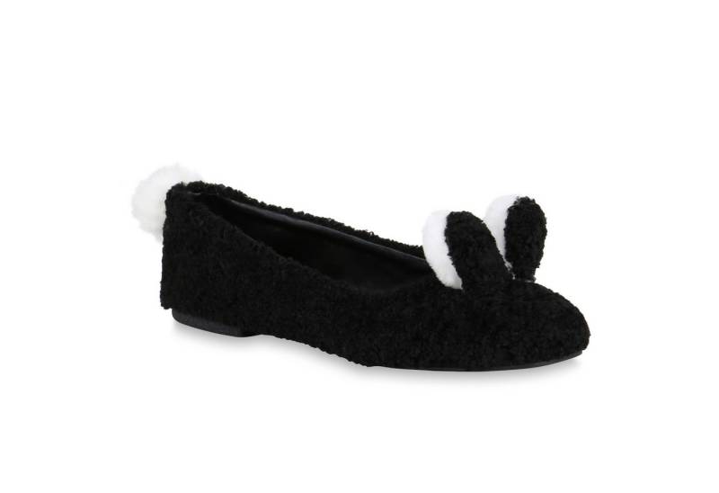 VAN HILL 819088 Ballerina Damen Klassische Ballerinas Kunstpelz Slipper Pom Poms Slip-Ons VAN HILL 819088 Ballerina Damen Klassische Ballerinas Kunstpelz Slipper Pom Poms Slip-Ons von VAN HILL