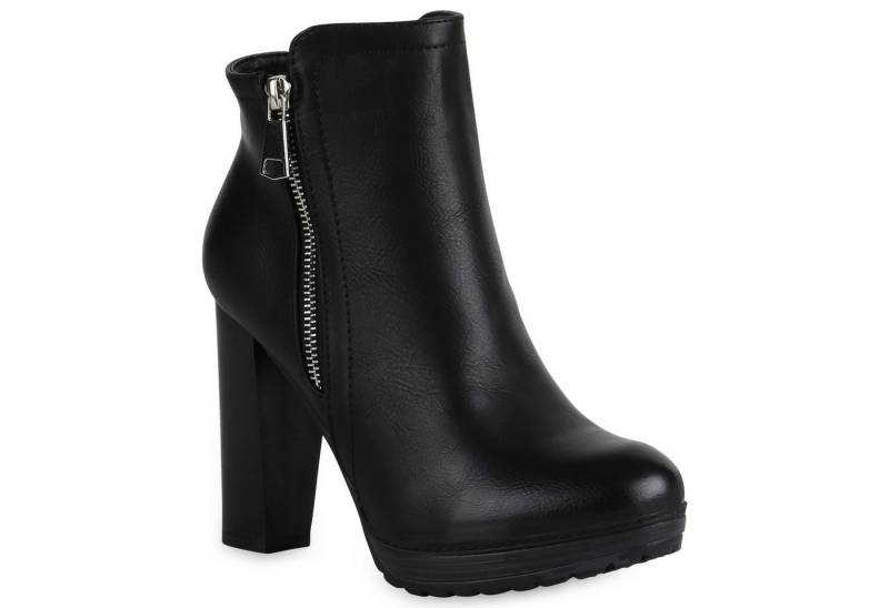 VAN HILL 819927 Plateaustiefelette mit Zipper und leichtem Plateau von VAN HILL