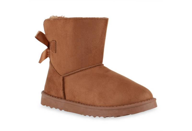 VAN HILL 824965 Schlupfboots Damen Stiefeletten Schlupfstiefel Warm Gefütterte Stiefel Schleife von VAN HILL