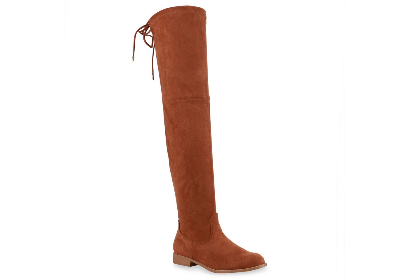 VAN HILL 825731 Overkneestiefel Damen Overknees Stiefel Wildleder-Optik Boots Langschaftstiefel von VAN HILL