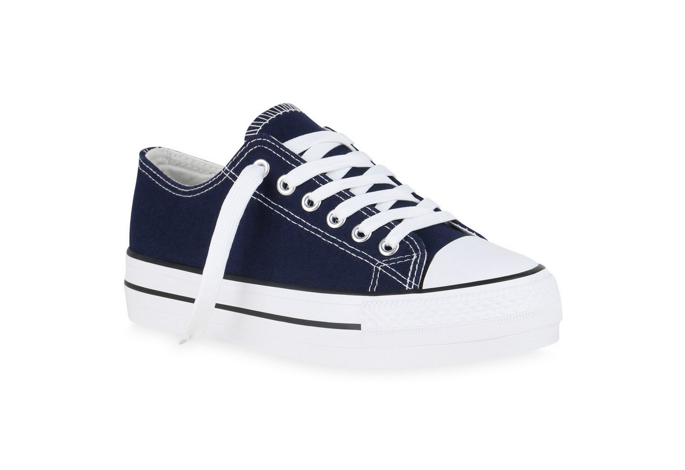 VAN HILL 825894 Plateausneaker Damen Plateau Sneaker Turnschuhe Schnürer Basic Plateauschuhe von VAN HILL