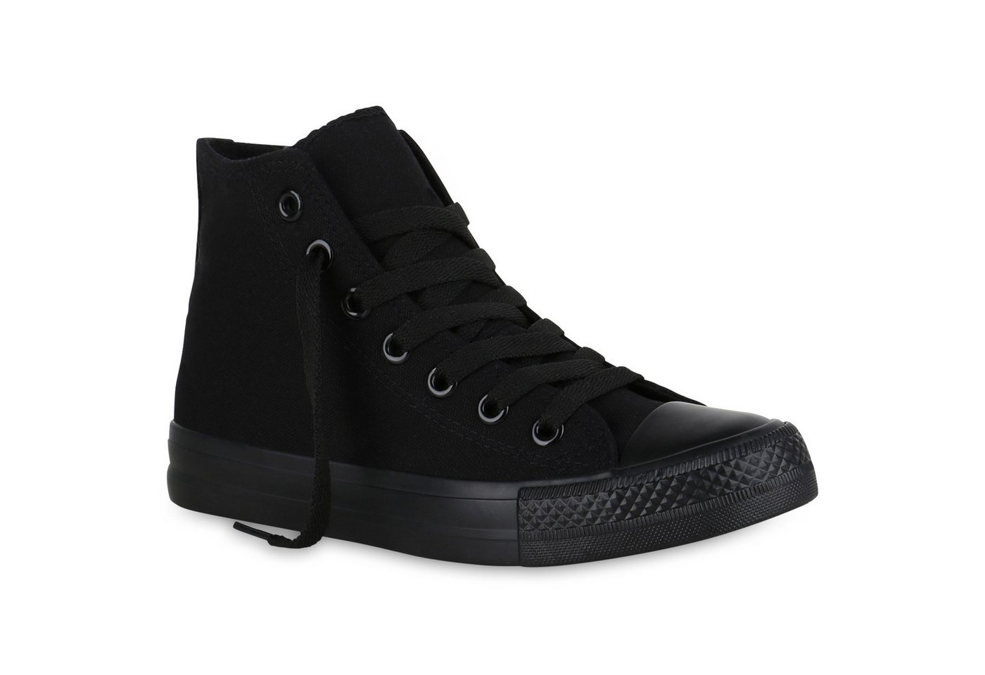 VAN HILL 826091 Sneaker Damen Sneaker High Basic Canvas Turnschuhe Schnürer Freizeitschuhe von VAN HILL