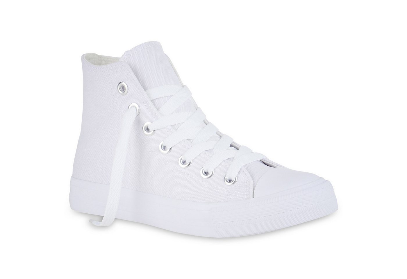 VAN HILL 826091 Sneaker Damen Sneaker High Basic Canvas Turnschuhe Schnürer Freizeitschuhe von VAN HILL