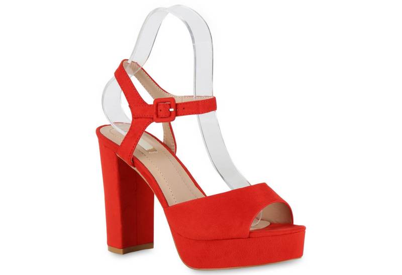 VAN HILL 826158 Plateausandaletten Damen Plateau Sandaletten Blockabsatz Party High Heels von VAN HILL