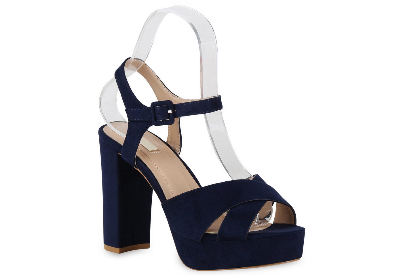 VAN HILL 826159 Plateausandaletten Damen Plateau Sandaletten Blockabsatz Party High Heels von VAN HILL