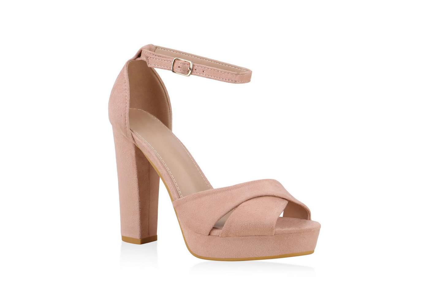 VAN HILL 830733 Plateausandaletten Damen Plateau Sandaletten Blockabsatz Party High Heels von VAN HILL