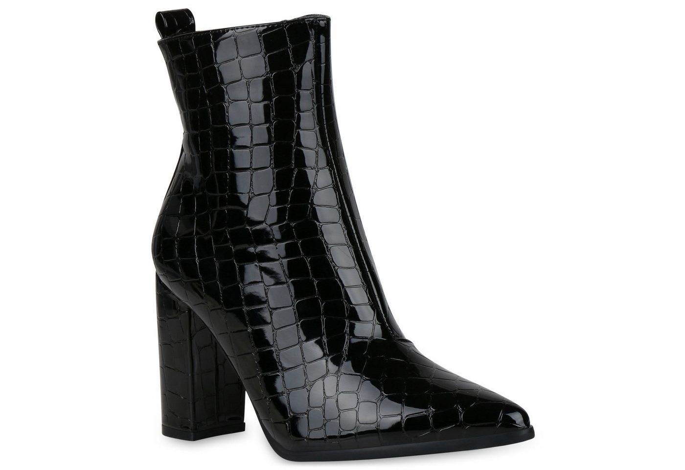 VAN HILL 831400 Stiefelette Damen Klassische Stiefeletten Leicht Gefütterte High Heels Snake von VAN HILL