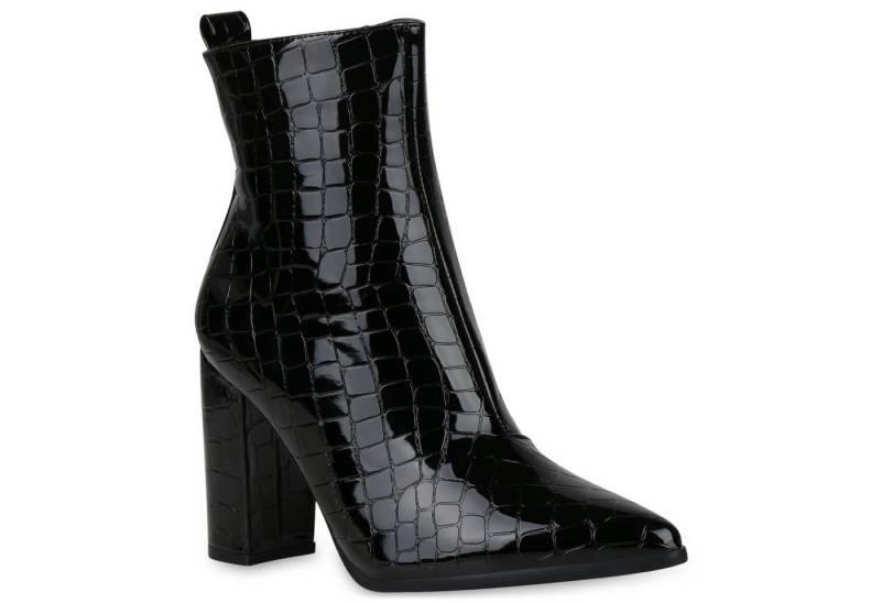 VAN HILL 831400 Stiefelette Damen Klassische Stiefeletten Leicht Gefütterte High Heels Snake von VAN HILL