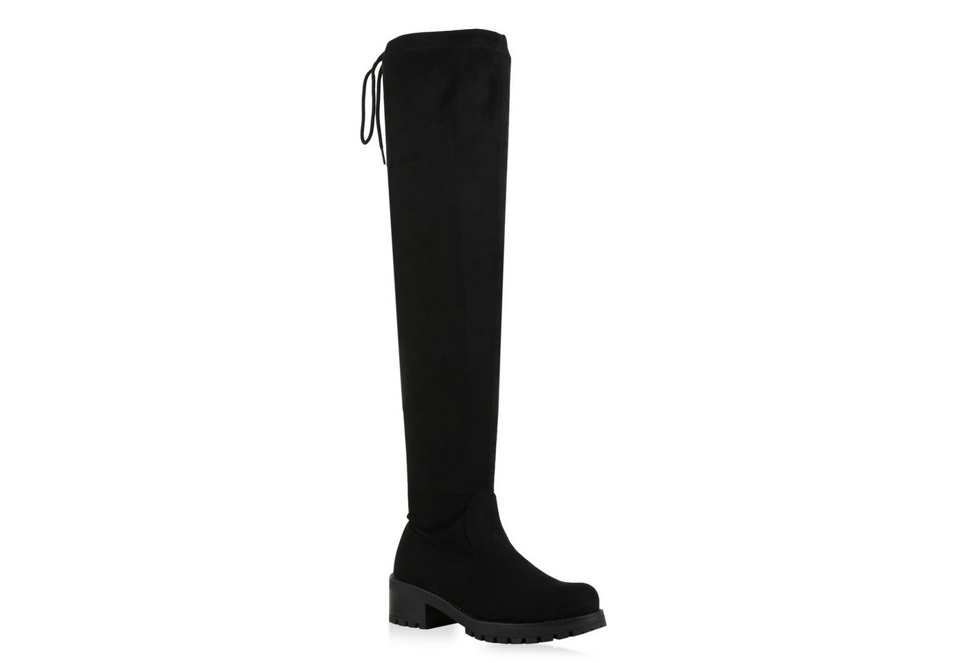 VAN HILL 831540 Overkneestiefel Damen Overknees Leicht Gefütterte Stiefel Veloursleder-Optik Boots von VAN HILL