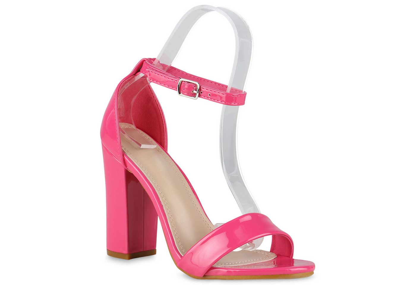 VAN HILL 832441 High-Heel-Sandalette Damen High Heels Sandaletten Blockabsatz Party Riemchen von VAN HILL