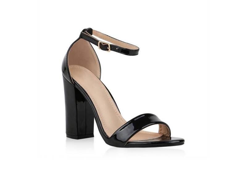 VAN HILL 832441 High-Heel-Sandalette Damen High Heels Sandaletten Blockabsatz Party Riemchen von VAN HILL