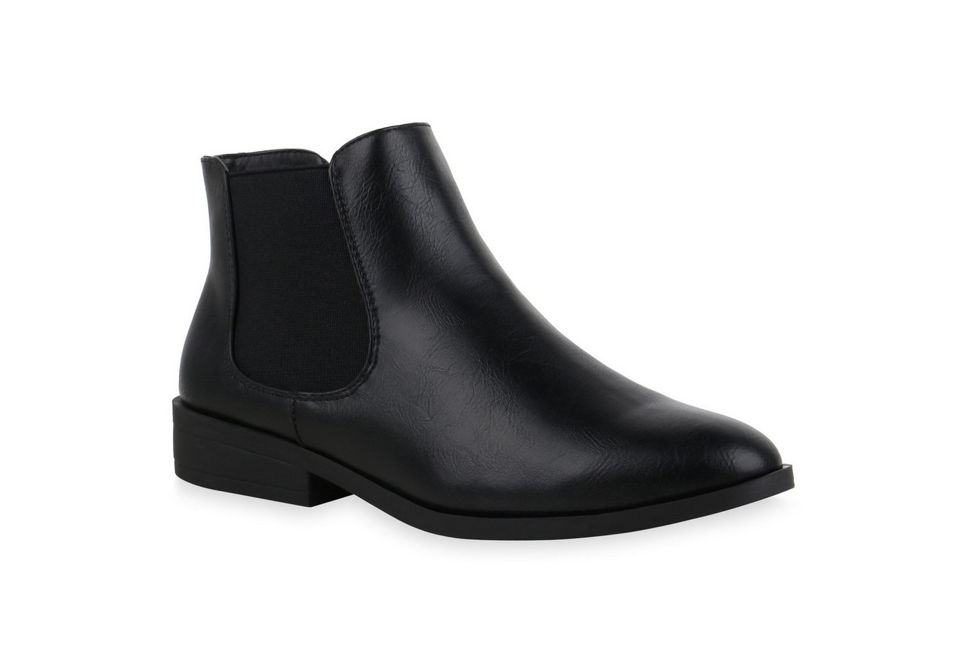 VAN HILL 835613 Chelseaboots Damen Stiefeletten Chelsea Boots Blockabsatz Kurzschaft- von VAN HILL