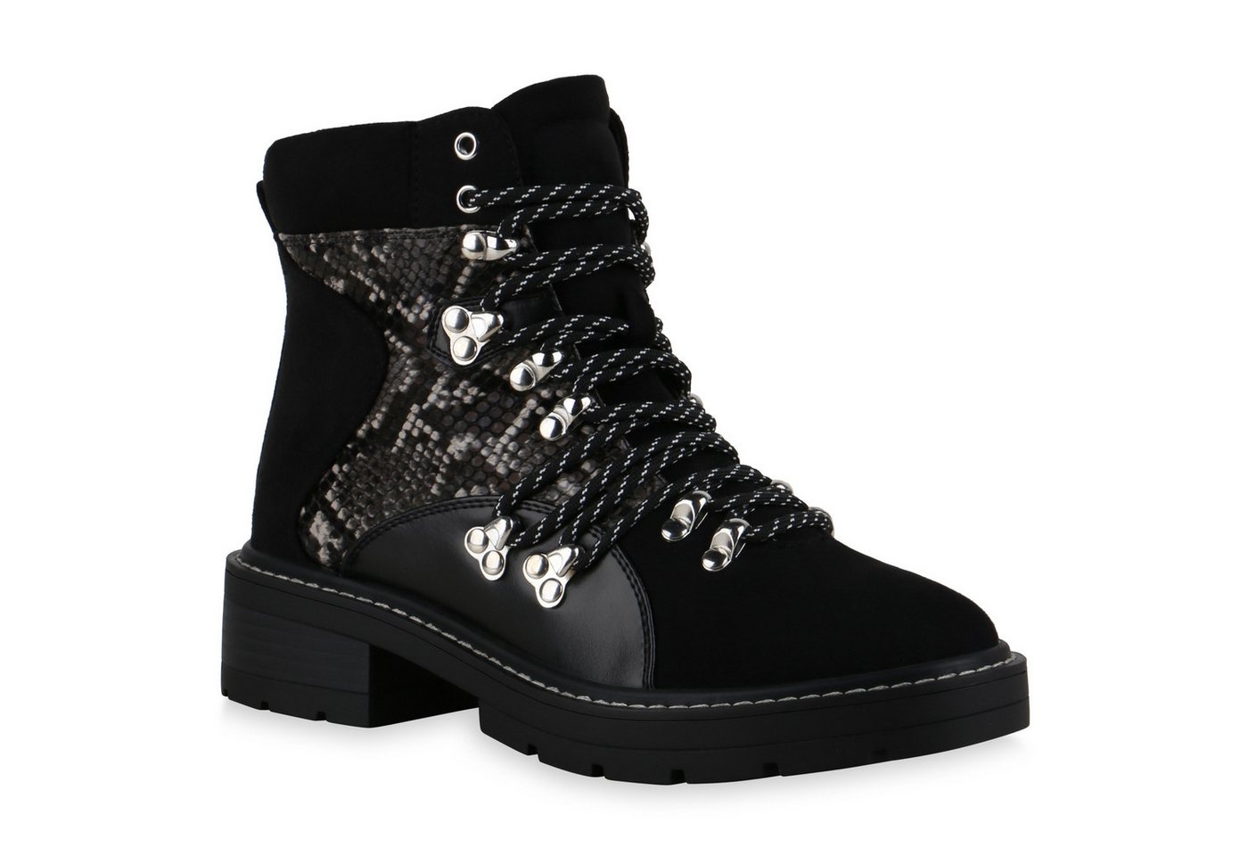 VAN HILL 836204 Schnürstiefelette Damen Stiefeletten Schnürstiefeletten Prints Outdoor von VAN HILL