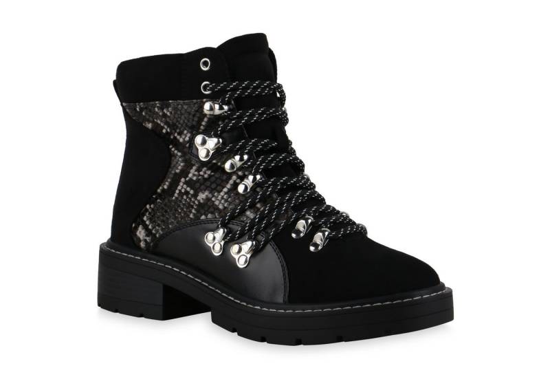 VAN HILL 836204 Schnürstiefelette Damen Stiefeletten Schnürstiefeletten Prints Outdoor von VAN HILL