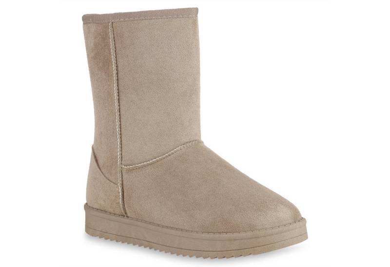 VAN HILL 836446 Schlupfboots Damen Schlupfstiefel Warm Gefütterte Stiefel Winter Plateau Boots von VAN HILL