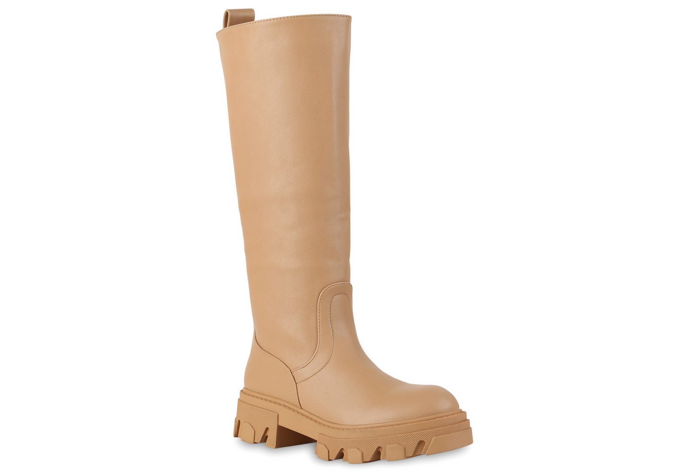 VAN HILL 837802 Plateaustiefel Damen Leicht Gefütterte Plateaustiefel Stiefel Profil-Sohle von VAN HILL